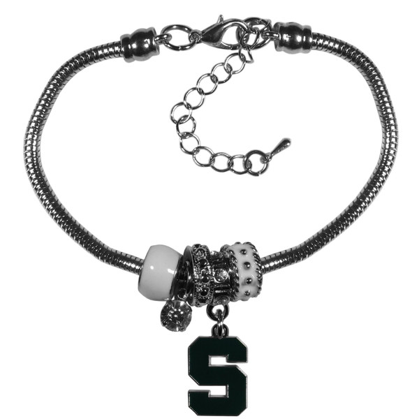 Michigan St. Spartans Euro Bead Bracelet