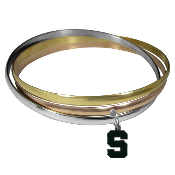 Michigan St. Spartans Tri-color Bangle Bracelet