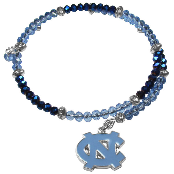 N. Carolina Tar Heels Crystal Memory Wire Bracelet