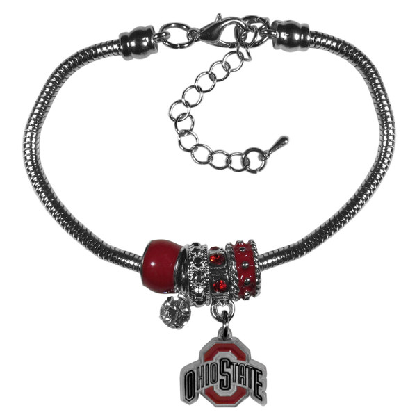 Ohio St. Buckeyes Euro Bead Bracelet