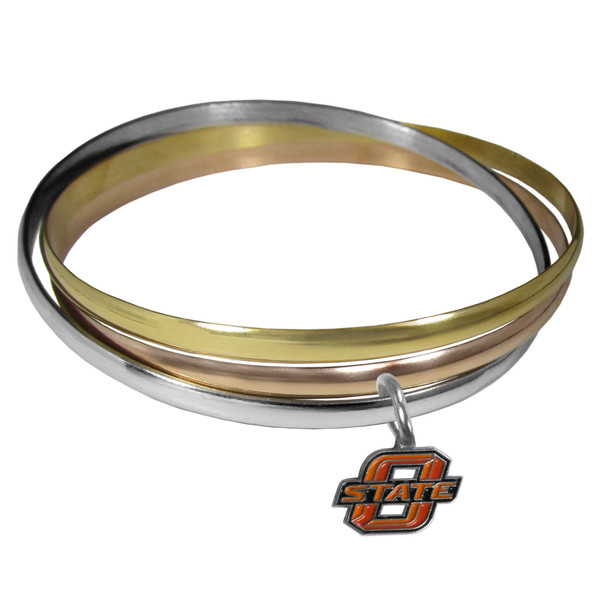 Oklahoma St. Cowboys Tri-color Bangle Bracelet