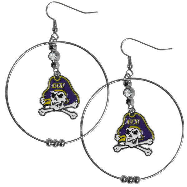 East Carolina Pirates 2 Inch Hoop Earrings