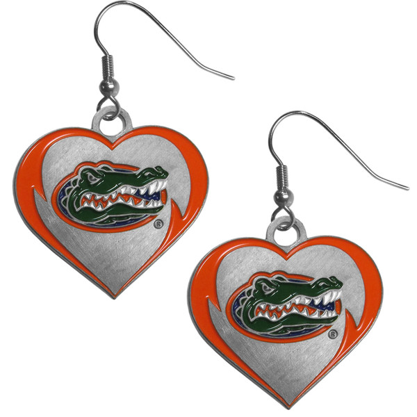 Florida Gators Heart Dangle Earrings