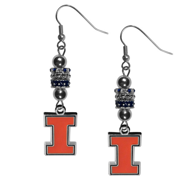 Illinois Fighting Illini Euro Bead Earrings