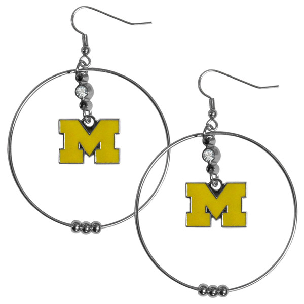 Michigan Wolverines 2 Inch Hoop Earrings