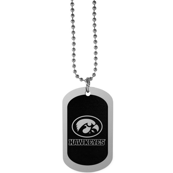 Iowa Hawkeyes Chrome Tag Necklace