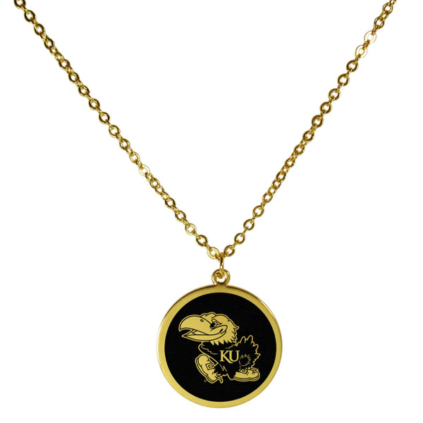 Kansas Jayhawks Gold Tone Necklace