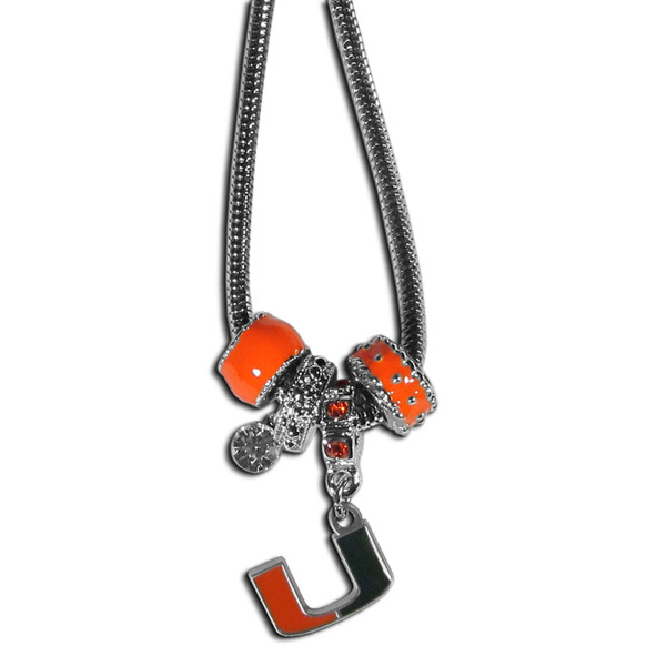 Miami Hurricanes Euro Bead Necklace