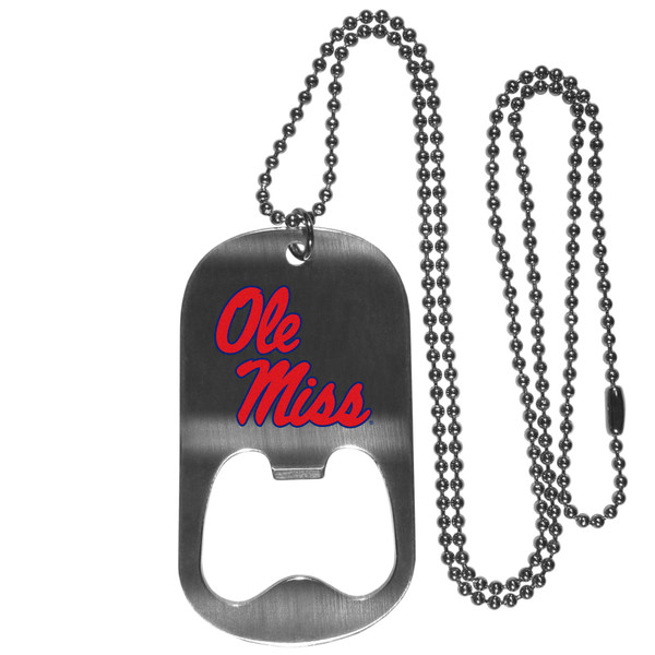 Mississippi Rebels Bottle Opener Tag Necklace