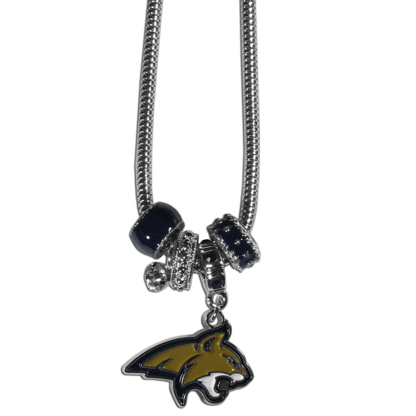 Montana St. Bobcats Euro Bead Necklace