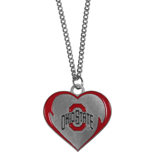 Ohio St. Buckeyes Heart Necklace