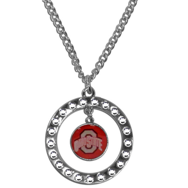 Ohio St. Buckeyes Rhinestone Hoop Necklace