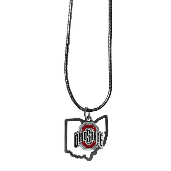 Ohio St. Buckeyes State Charm Necklace