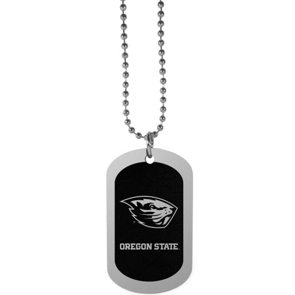 Oregon St. Beavers Chrome Tag Necklace