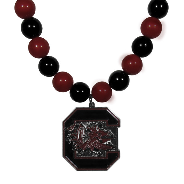 S. Carolina Gamecocks Fan Bead Necklace