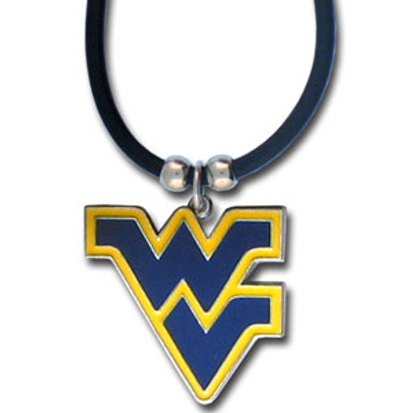 W. Virginia Mountaineers Rubber Cord Necklace