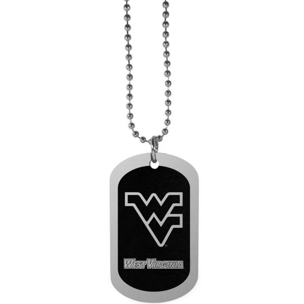 W. Virginia Mountaineers Chrome Tag Necklace