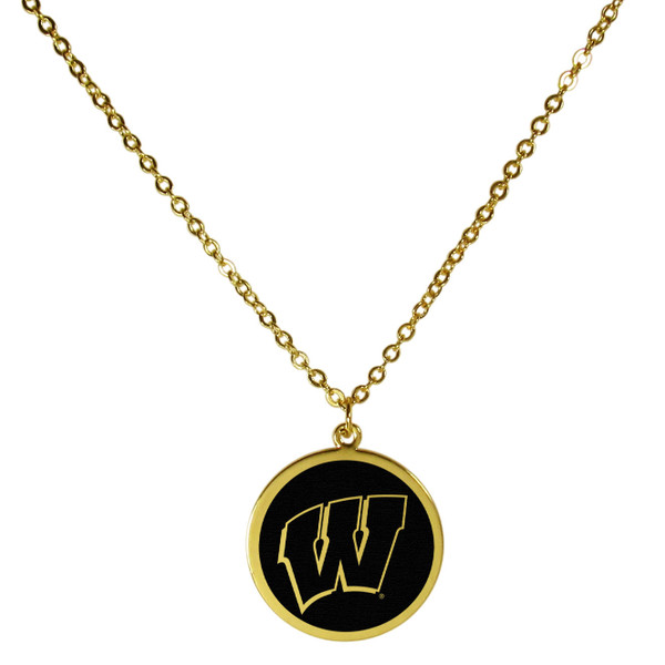 Wisconsin Badgers Gold Tone Necklace
