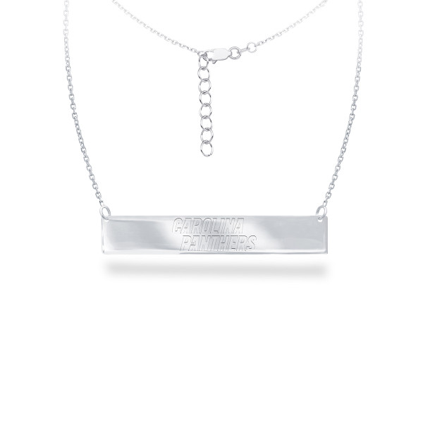 Carolina Panthers Silver Necklace with Bar Pendant
