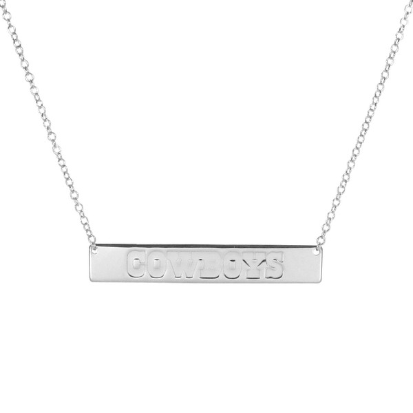 Dallas Cowboys Silver Necklace with Bar Pendant