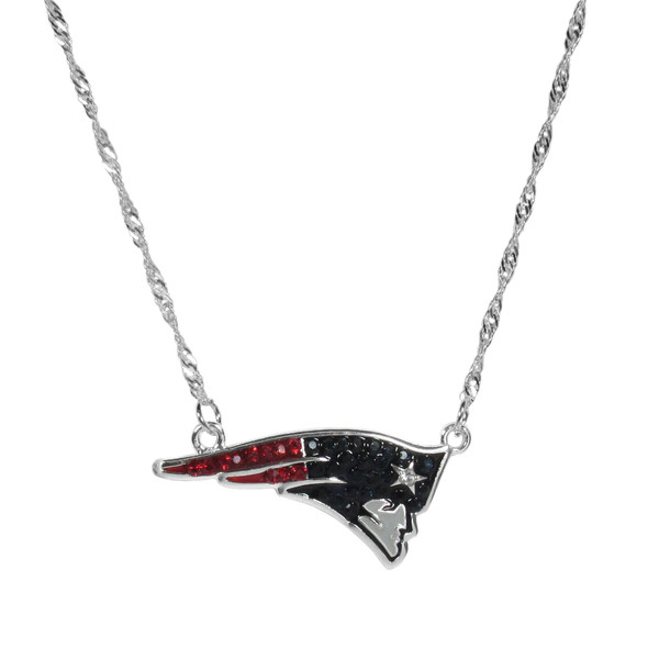 New England Patriots Crystal Logo Necklace