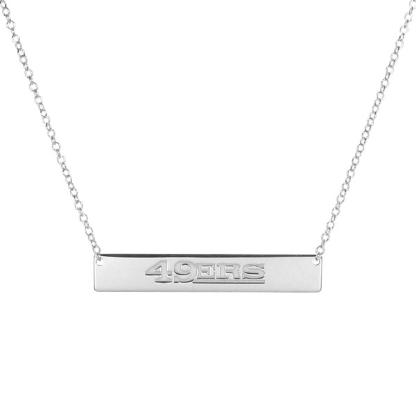 San Francisco 49ers Silver Necklace with Bar Pendant