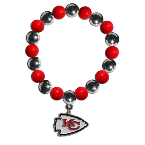 Kansas City Chiefs Chrome Bead Bracelet