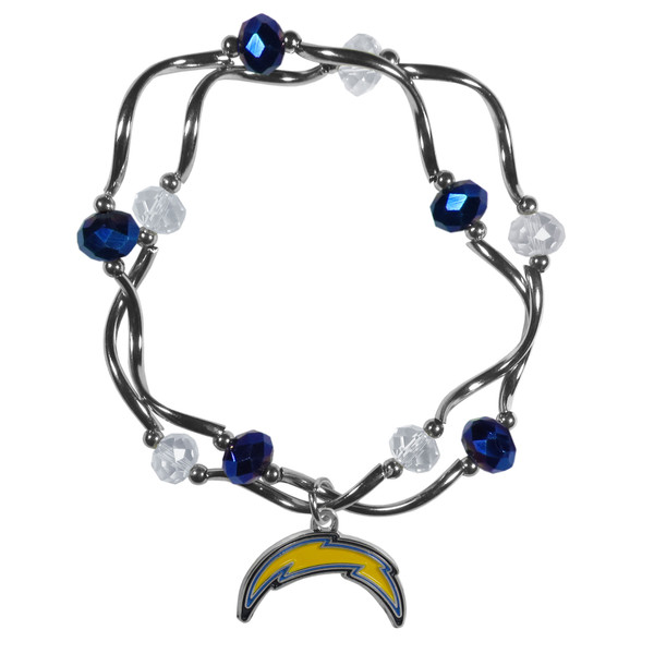 Los Angeles Chargers Crystal Bead Bracelet