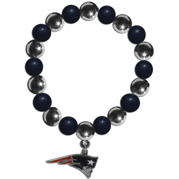 New England Patriots Chrome Bead Bracelet