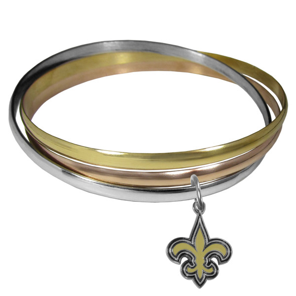 New Orleans Saints Tri-color Bangle Bracelet