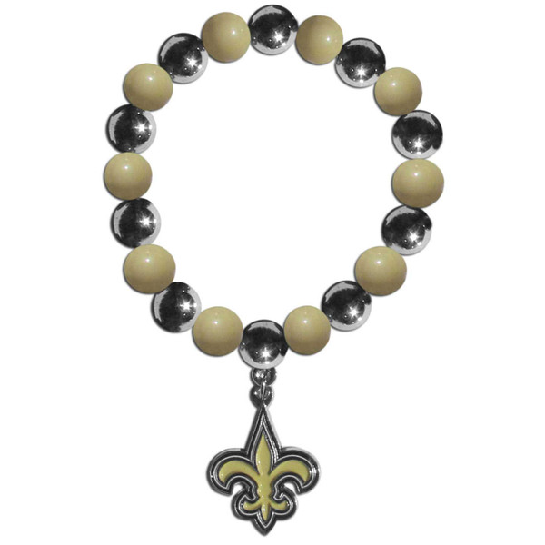 New Orleans Saints Chrome Bead Bracelet