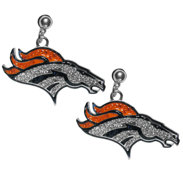 Denver Broncos Crystal Stud Earrings