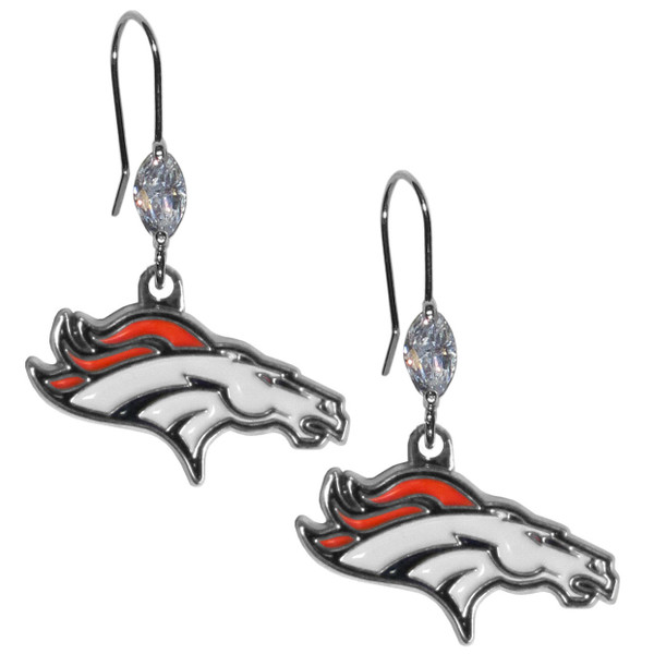 Denver Broncos Crystal Dangle Earrings