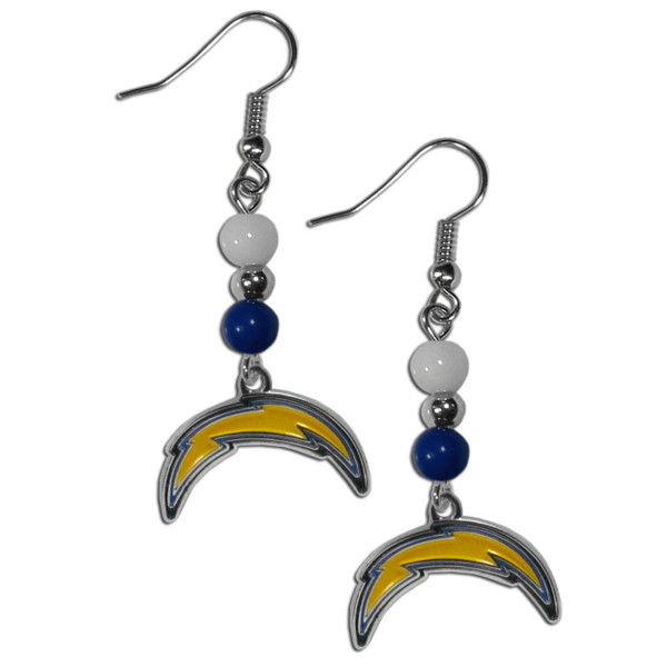 Los Angeles Chargers Fan Bead Dangle Earrings