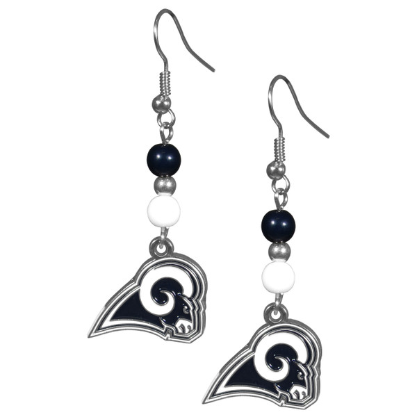 Los Angeles Rams Fan Bead Dangle Earrings