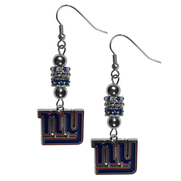 New York Giants Euro Bead Earrings