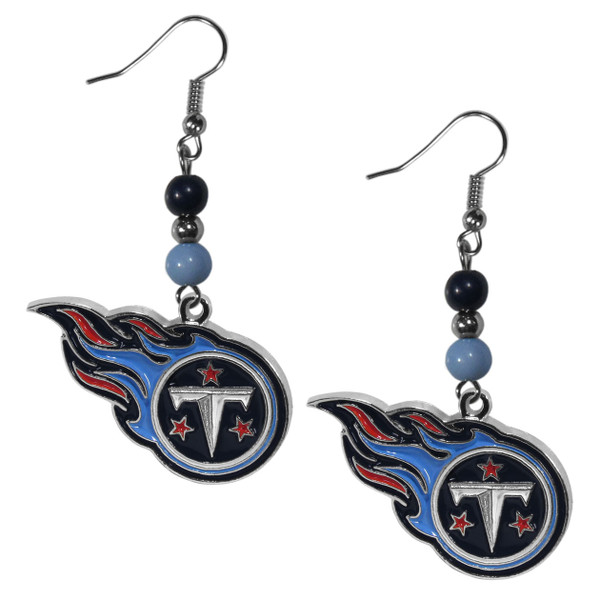 Tennessee Titans Fan Bead Dangle Earrings