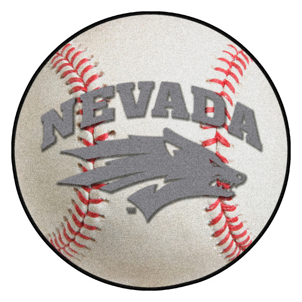 University of Nevada - Nevada Wolfpack Baseball Mat "Nevada & Wolf" Logo White