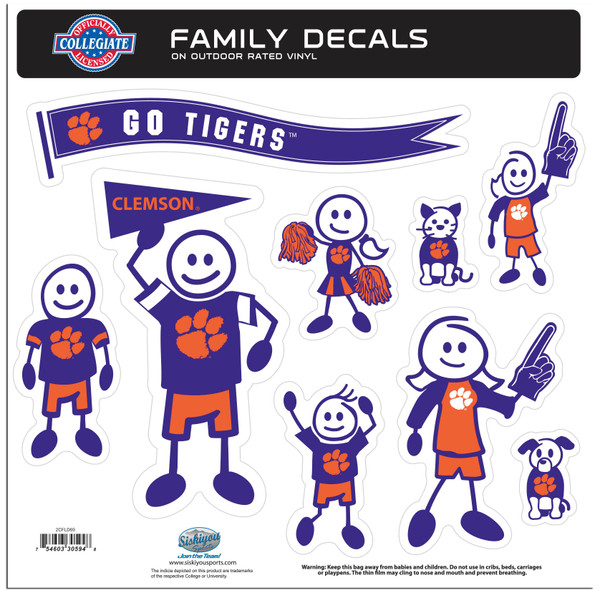 Clemson Tigers Family Decal Set Large