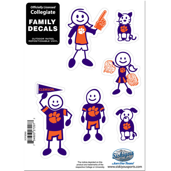 Clemson Tigers Family Decal Set Small