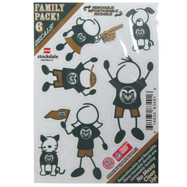 Colorado St. Rams Family Decal Set Small