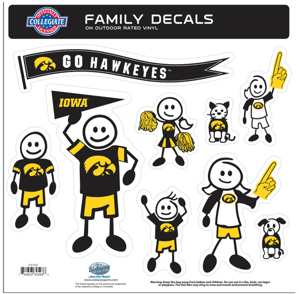Iowa Hawkeyes Family Decal Set Large