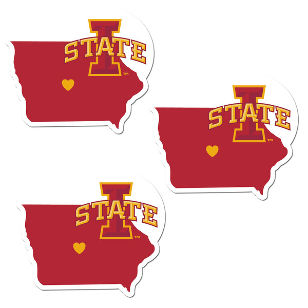 Iowa St. Cyclones Home State Decal, 3pk