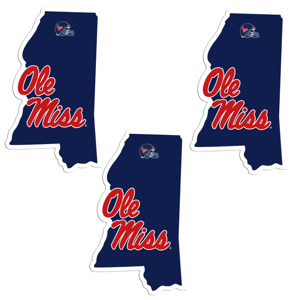 Mississippi Rebels Home State Decal, 3pk