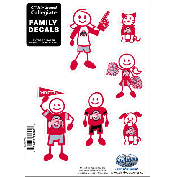 Ohio St. Buckeyes Family Decal Set Small