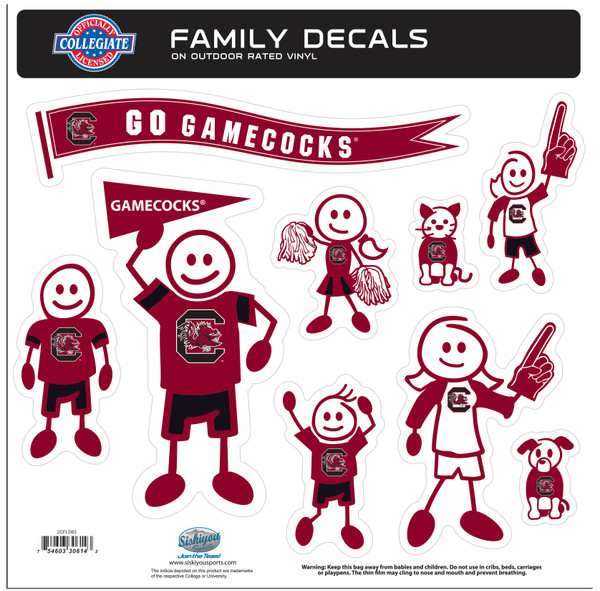 S. Carolina Gamecocks Family Decal Set Large