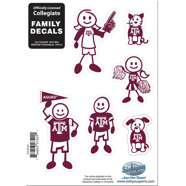 Texas A & M Aggies Family Decal Set Small