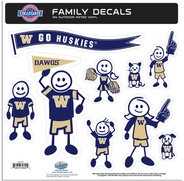 Washington Huskies Family Decal Set Large