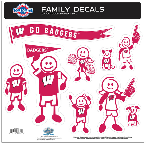 Wisconsin Badgers Family Decal Set Large