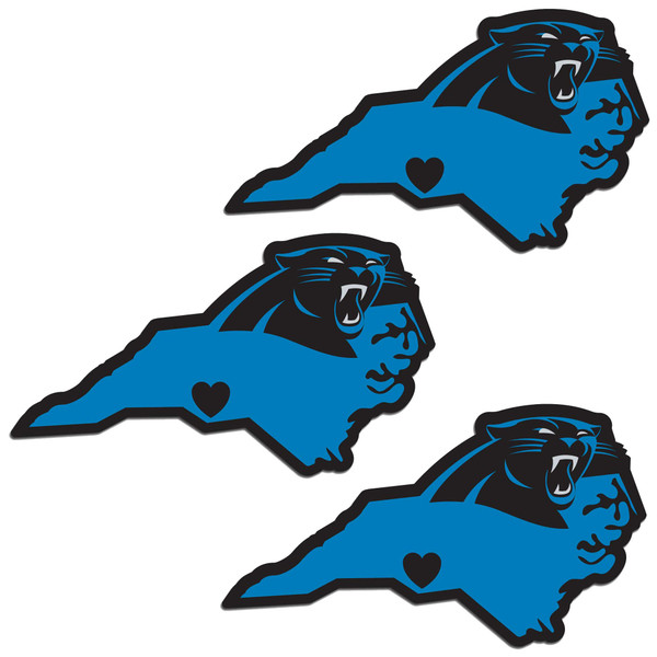 Carolina Panthers Home State Decal, 3pk